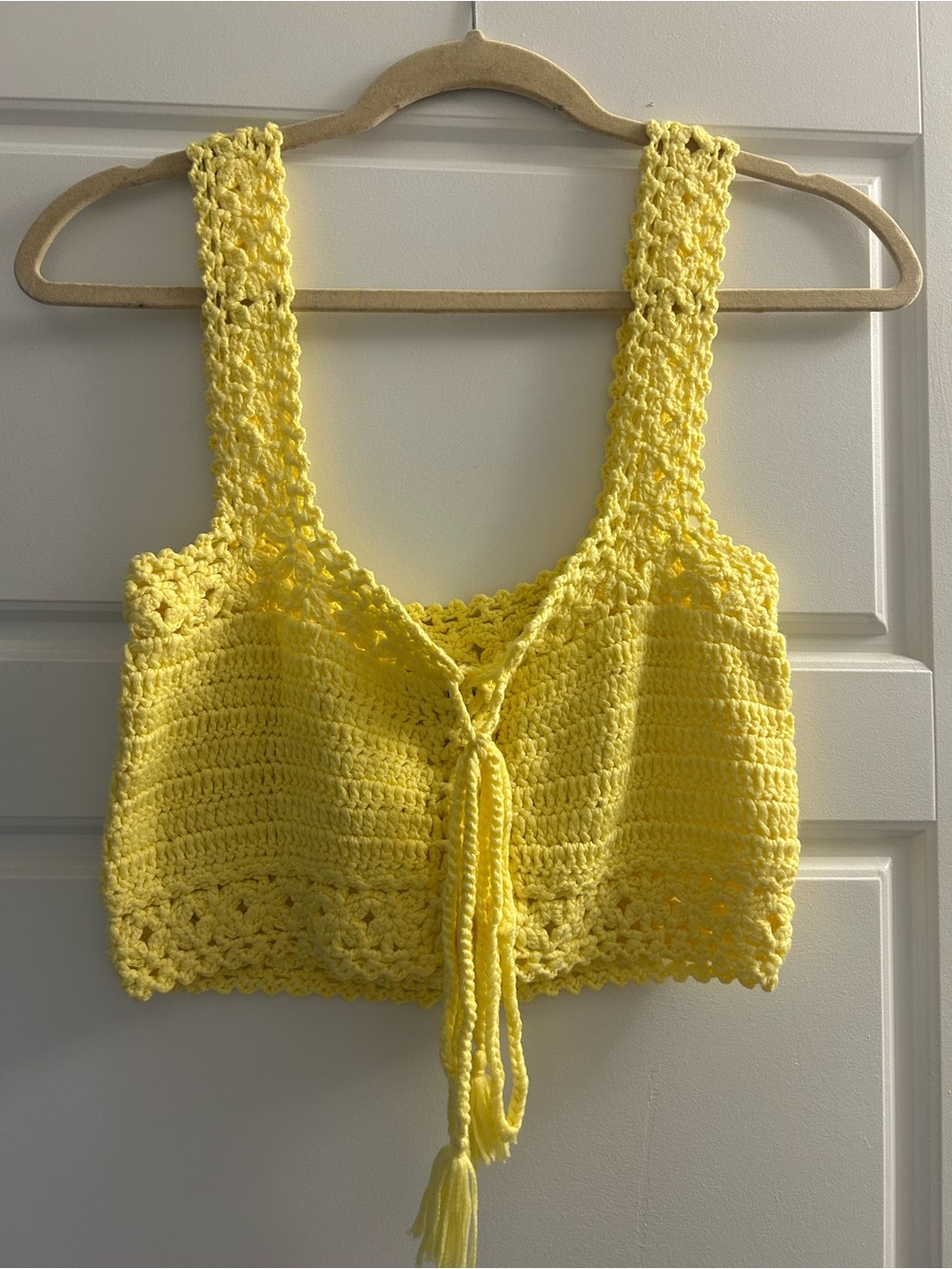 Cotton Emporium Sunny Yellow Crochet Tank